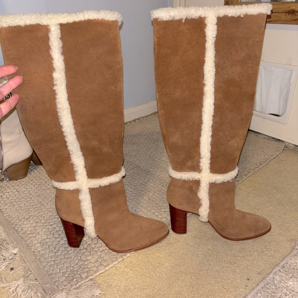 Lauren Ralph Lauren Aubri Genuine Shearling Knee High Boots